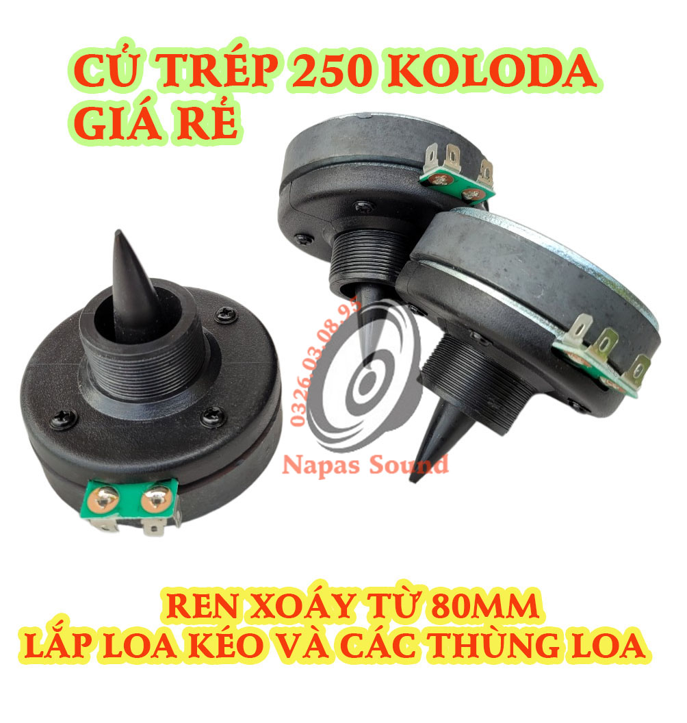 GIÁ 2 CHIẾC - CỦ LOA TREBLE 250 REN XOÁY - DÙNG CHO LOA KÉO - CỦ KÈN 250 - TÉP KÈN 250