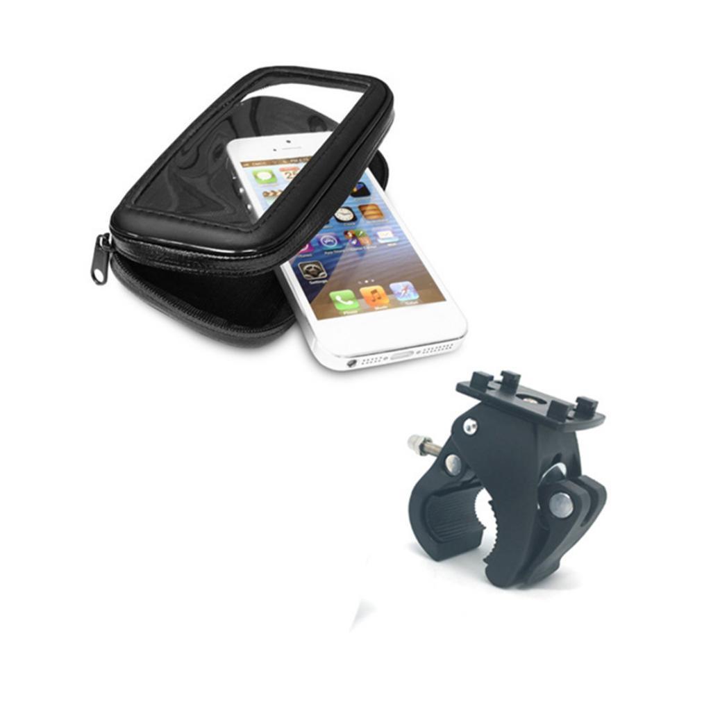 Waterproof 5.5'' Phone Handlebar Mount Holder Bag With Clamp Plastic