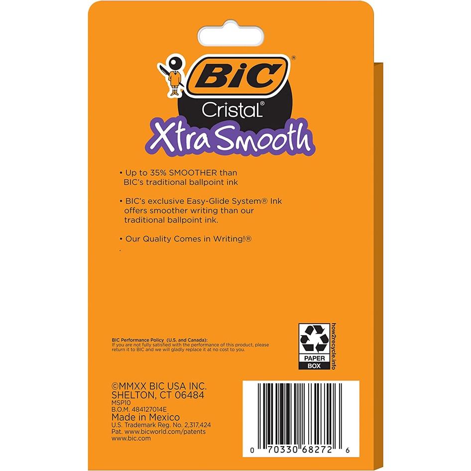 Combo 10-20-30 cây Bút bi Bút Bic xanh giá sỉ - Bic Cristal Xtra Smooth Ball Point Pen, cỡ ngòi 1.0 mm