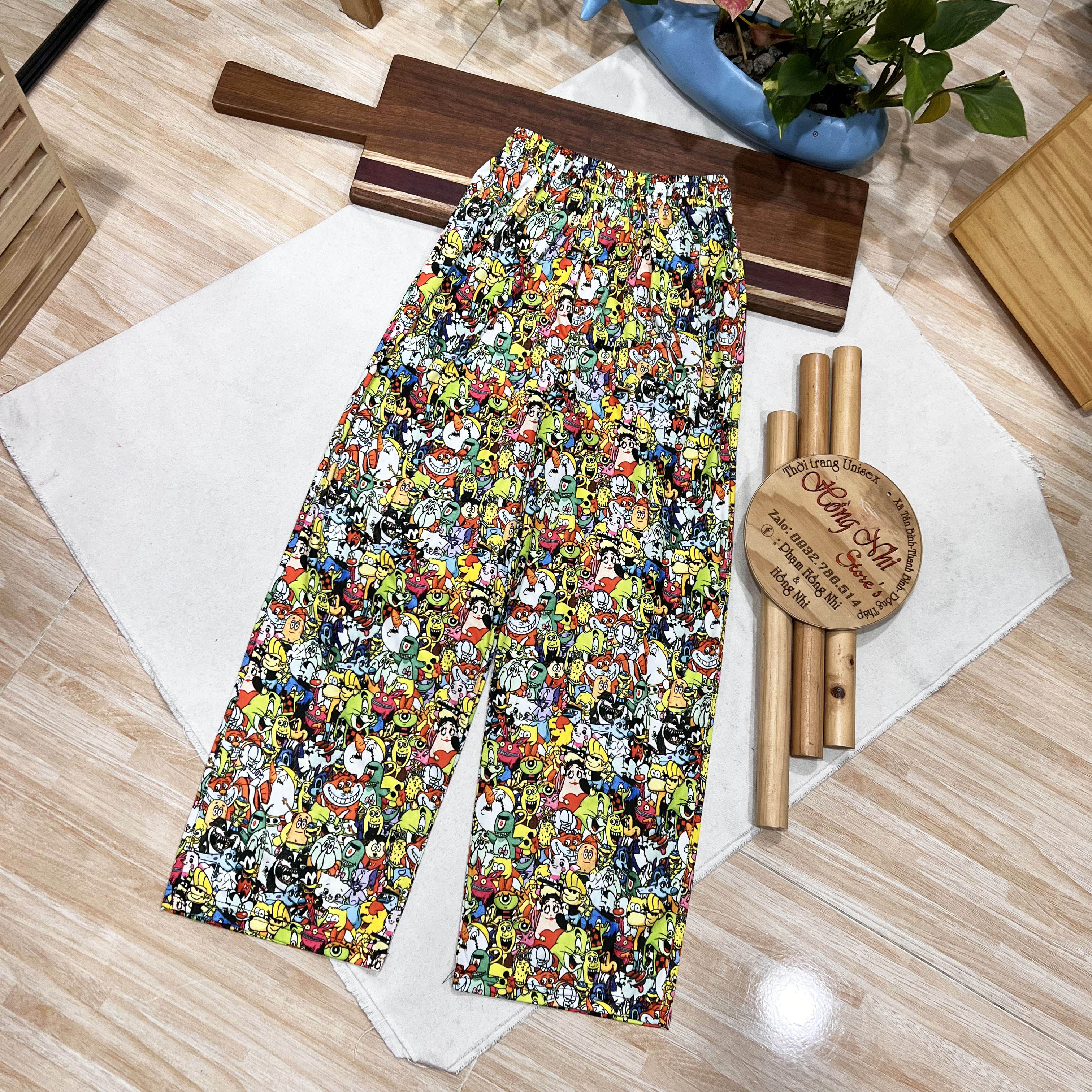 Quần Hoạt Hình Dài Ống Rộng Cartoon Pant V2 Oversize Ulzzang Unisex - MM