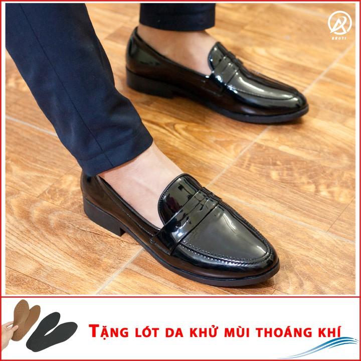 Giày Lười Nam Đẹp Băng Khuyết Da Bóng Rất Sang Trọng M367-BONG- Kèm Lót Giày Da