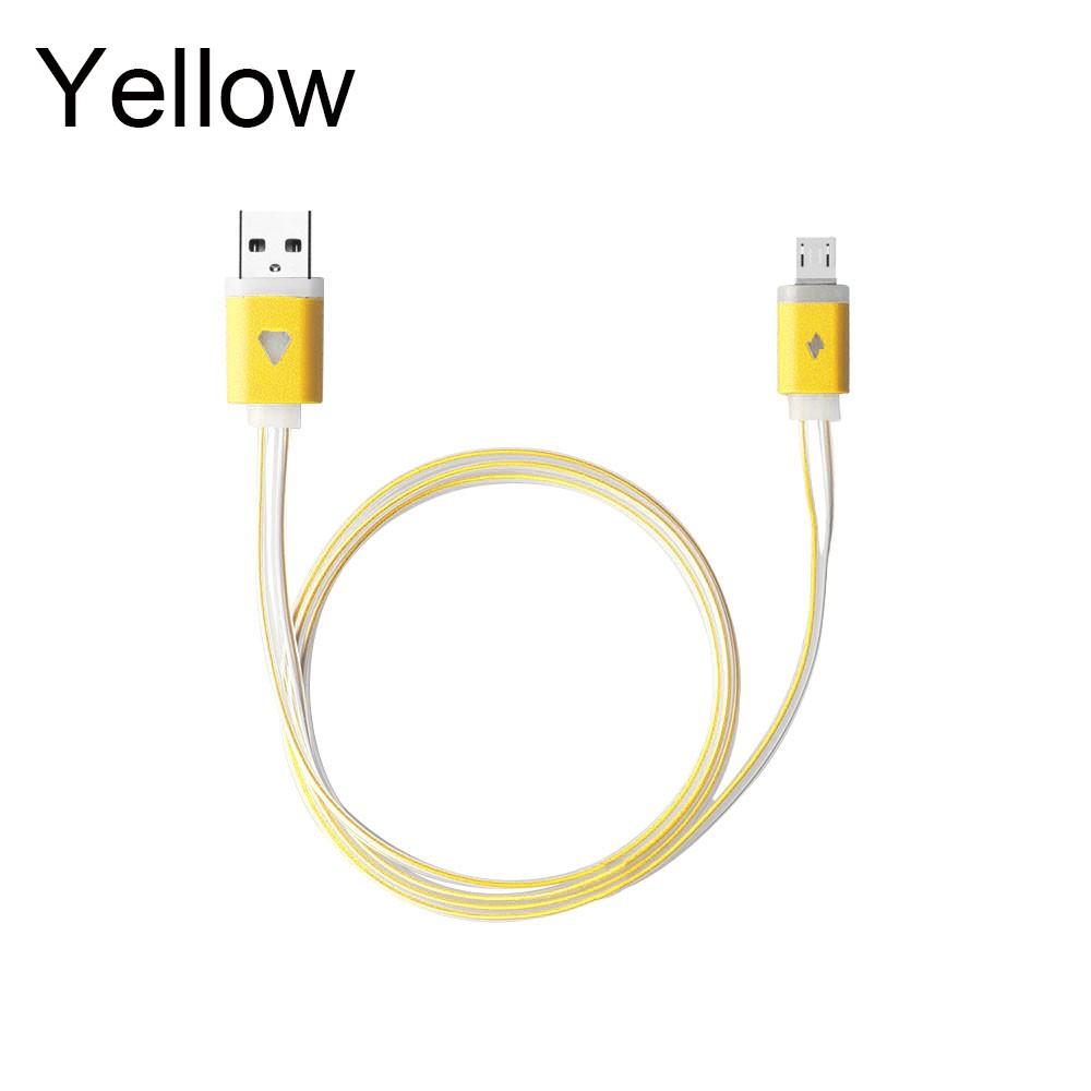 ☆YOLA☆ Glow Charger Cable Colorful Data Sync Micro USB New Charging Smart Phone Android LED Visible Light/Multicolor