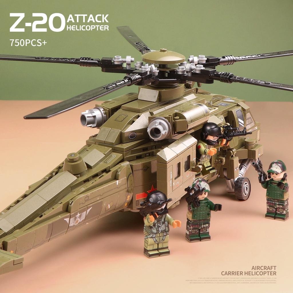 Đồ chơi Lắp Ráp Máy Bay Trực Tấn Công Z-20, Sembo Block 202152 Attack helicopter Z20, Xếp hình thông minh