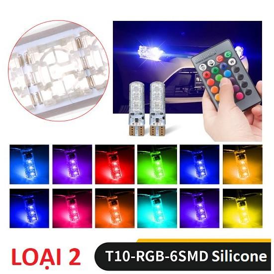 ️REMOTE️ Bộ 02 Đèn Led Demi 16 Màu - Nhiều Chế Độ Sáng - Đổi Màu Nhấp Nháy (Loại 1 / Loại 2