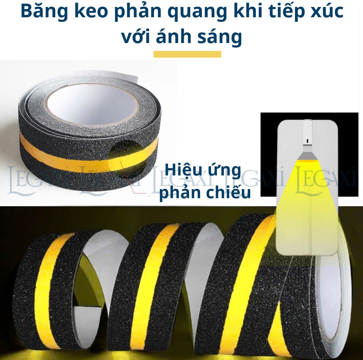 Băng Keo Nhám Phản Quang Chống Trượt Cầu Thang Bật Thèm 5cmx5Mét TránhTé Ngã Cho Người Lớn Và Trẻ Em