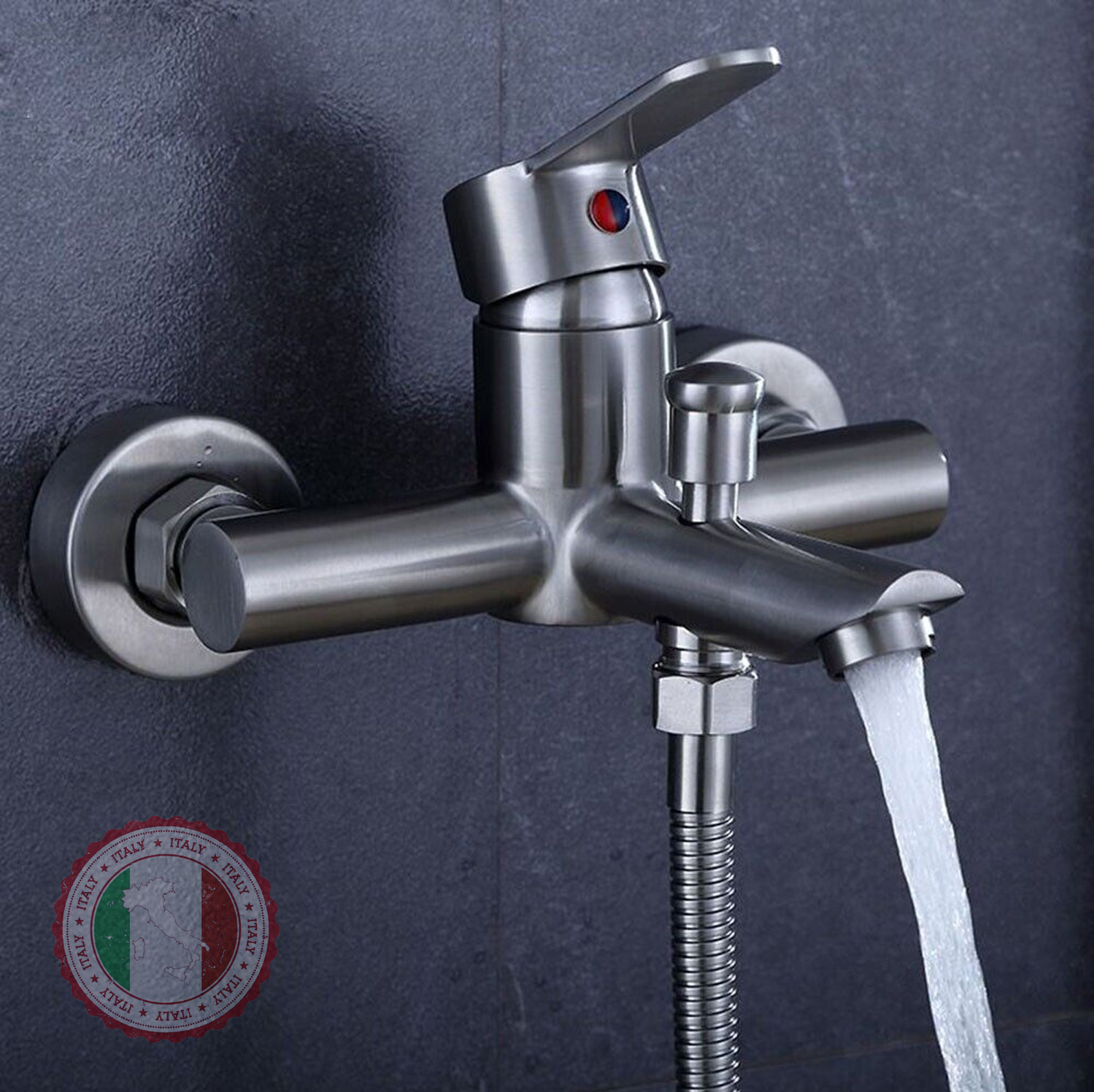 Cần điều khiển sen tắm SUS304 kiểu tròn HVMMA không gỉ + Bát sên + giá đỡ + dây cấp