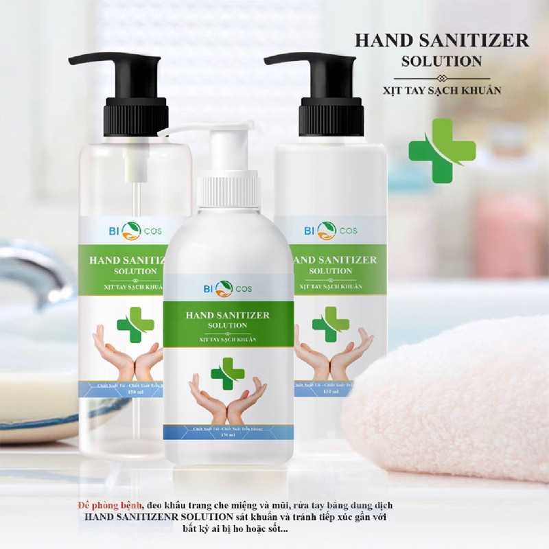 COMBO 2 CHAI XỊT RỬA TAY SẠCH KHUẨN BIOCOS HAND SANITIZER SOLUTION CHAI 150ML*2(Shop giao màu ngẫu nhiên)