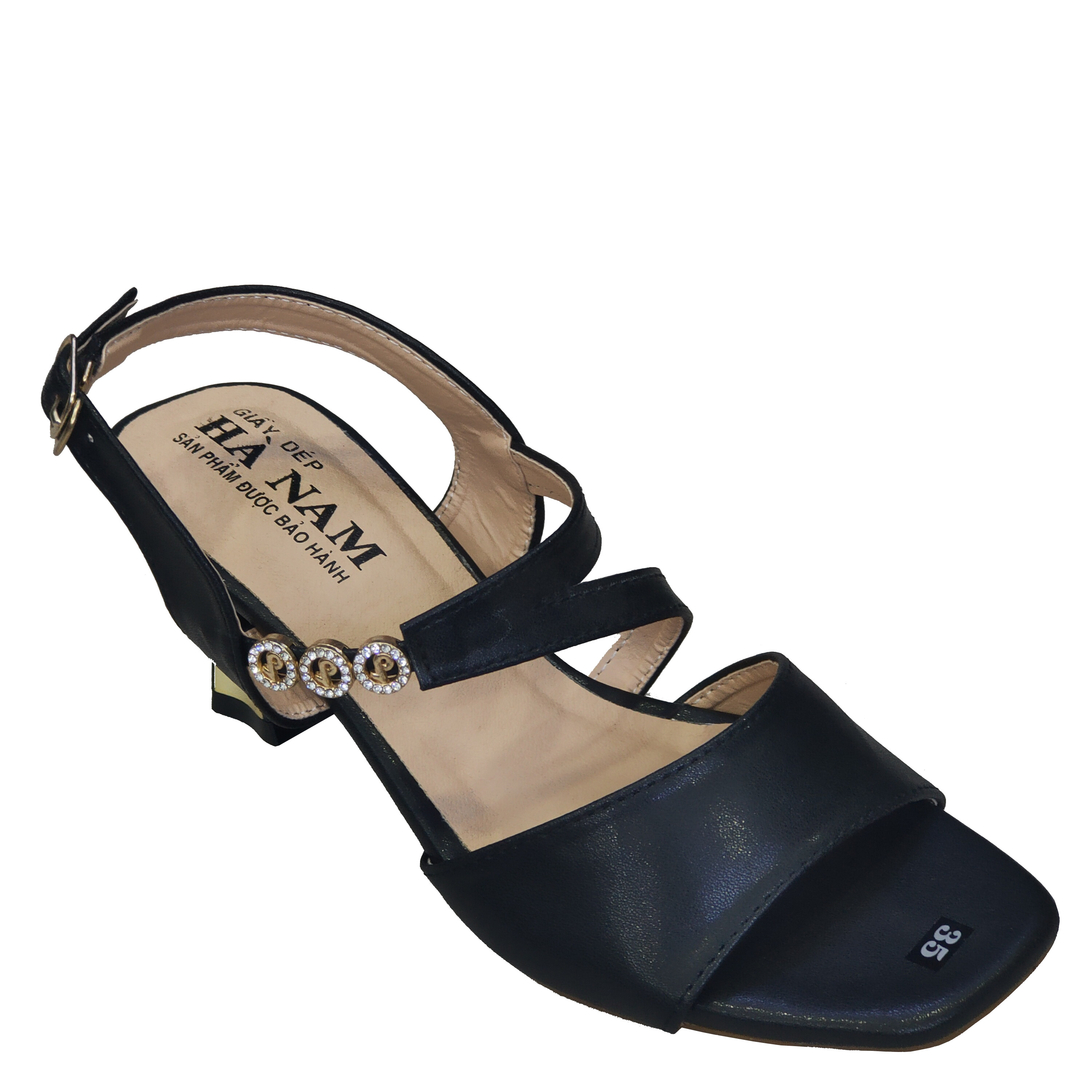 Giày Sandal Nữ Cao Gót HÀ NAM Da Bò Cao Cấp 7cm DNU2063