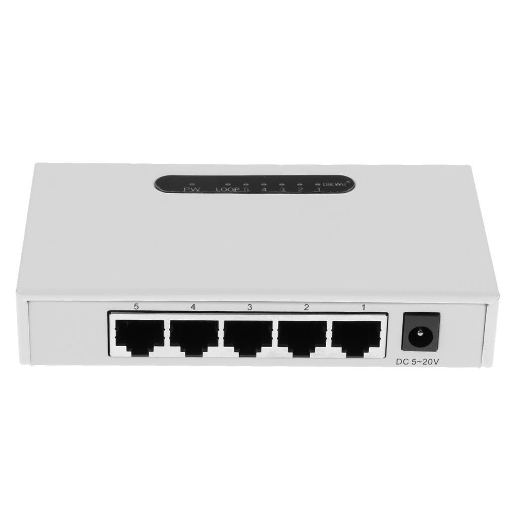 RJ45 5Port Gigabit Ethernet Network Switch Metal Desktop Smart Adapter Hub