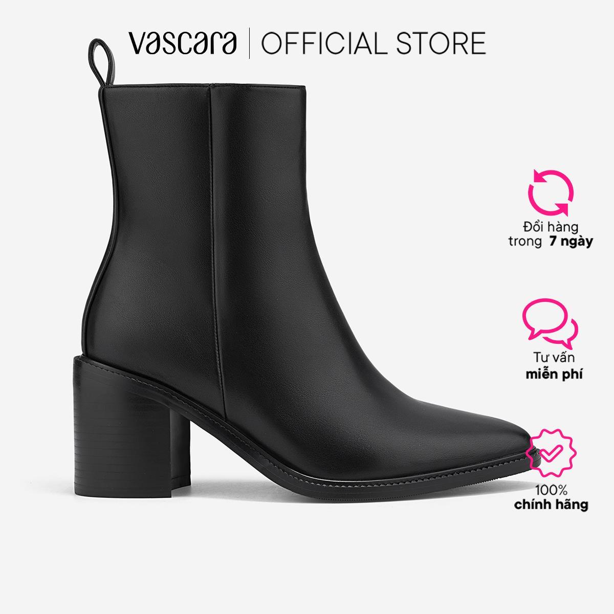 Vascara Giày Ankle Boots Gót Trụ - BOT 0939
