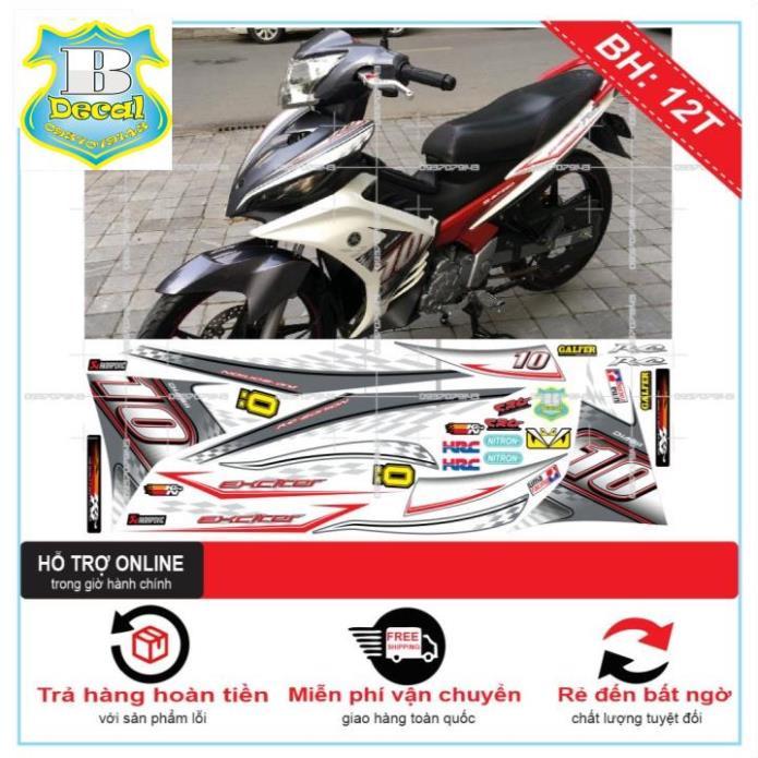 Tem rời dành cho EX 2011 SỐ 10 TRẮNG XÁM ĐỎ