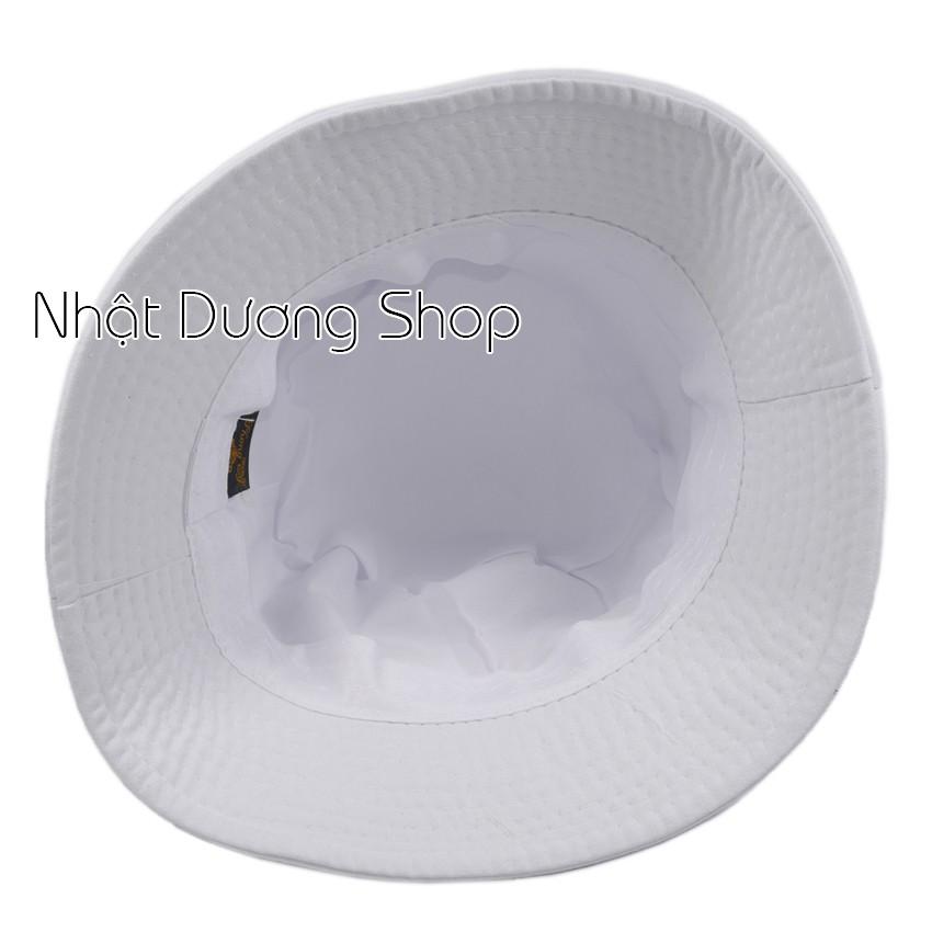 Mũ tai bèo bucket bạch tuộc - Trắng chất liệu Cotton thoáng mát và phù hợp với su thế giới trẻ