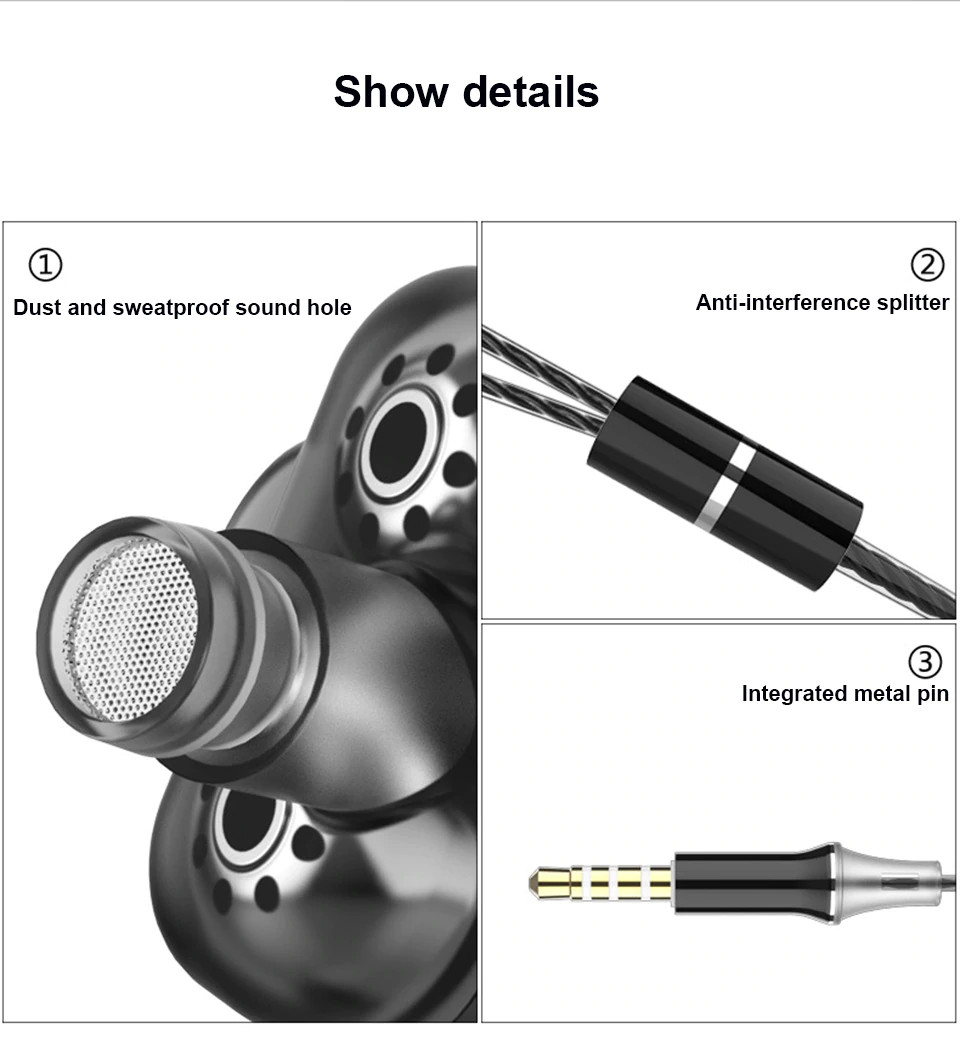 Tai Nghe Nhét Tai Có Mic, Lõi Kép, Siêu Bass Hifi Âm Thanh Hay Tặng Kèm 2 Đầu Mút Thay Thế - Hàng Chính Hãng