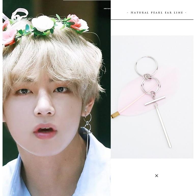Khuyên tai BTS V chữ thập thiết kế tinh xảo tinh tế xinh xắn mà vô cùng cá tính