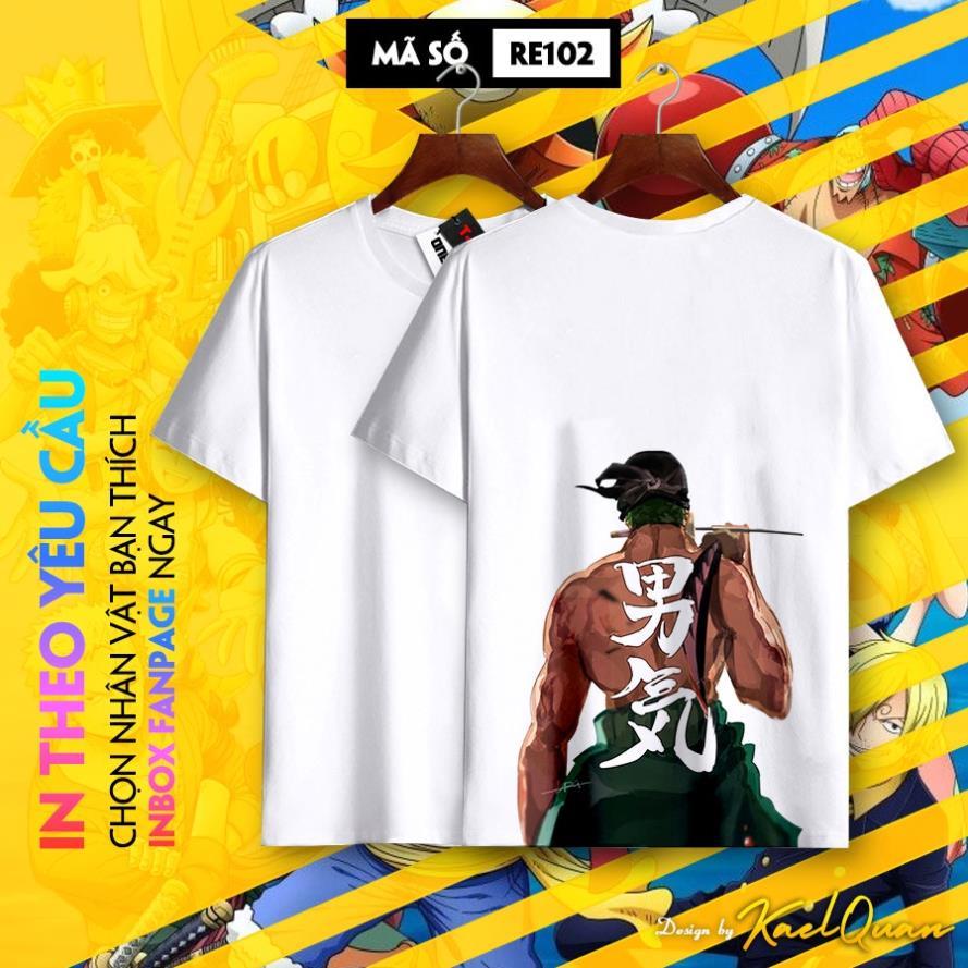 Áo Thun Phông In Hình Zoro Mũ Rơm, Áo Luffy One Piece Áo Unisex Nam Nữ Tay Ngắn Chất Mà Rẻ