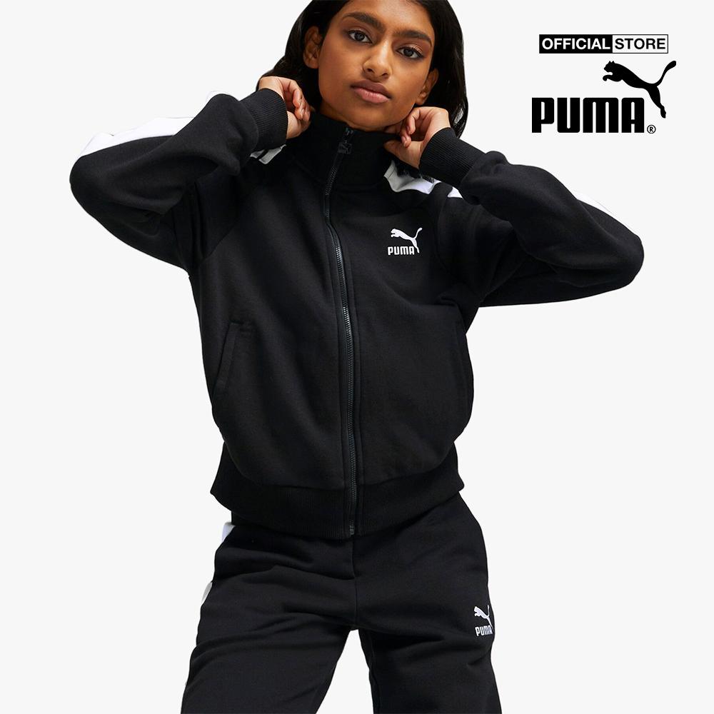 PUMA - Áo khoác thể thao nữ cổ trụ phối zip Iconic T7 Track 530078