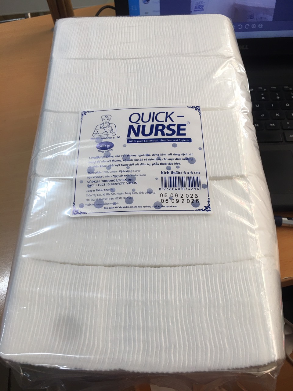 BÔNG CẮT MIẾNG QUICK-NURSE 6CMX6CM - 500GR