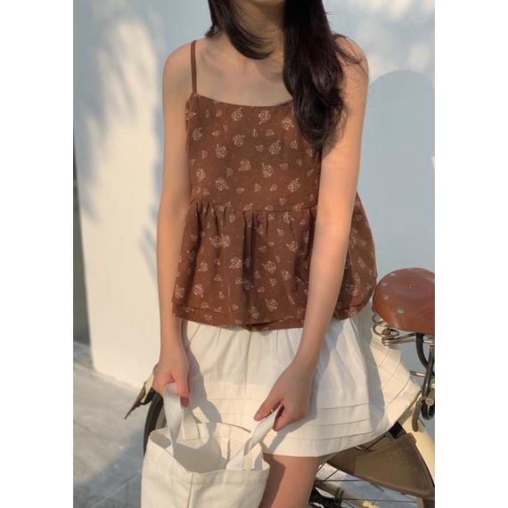 Áo 2 dây may 2 lớp kiểu in họa tiết TKA312 LOLLIE STUDIO