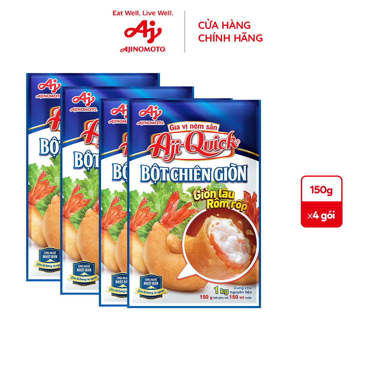 Combo 4 Gói Gia Vị Nêm Sẵn Aji-Quick® Bột Chiên Giòn 150g/Gói