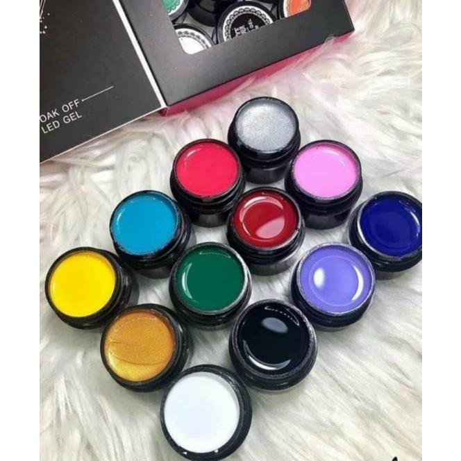 Gel vẽ hulian 12 màu, gel vẽ nổi 12 màu hulian