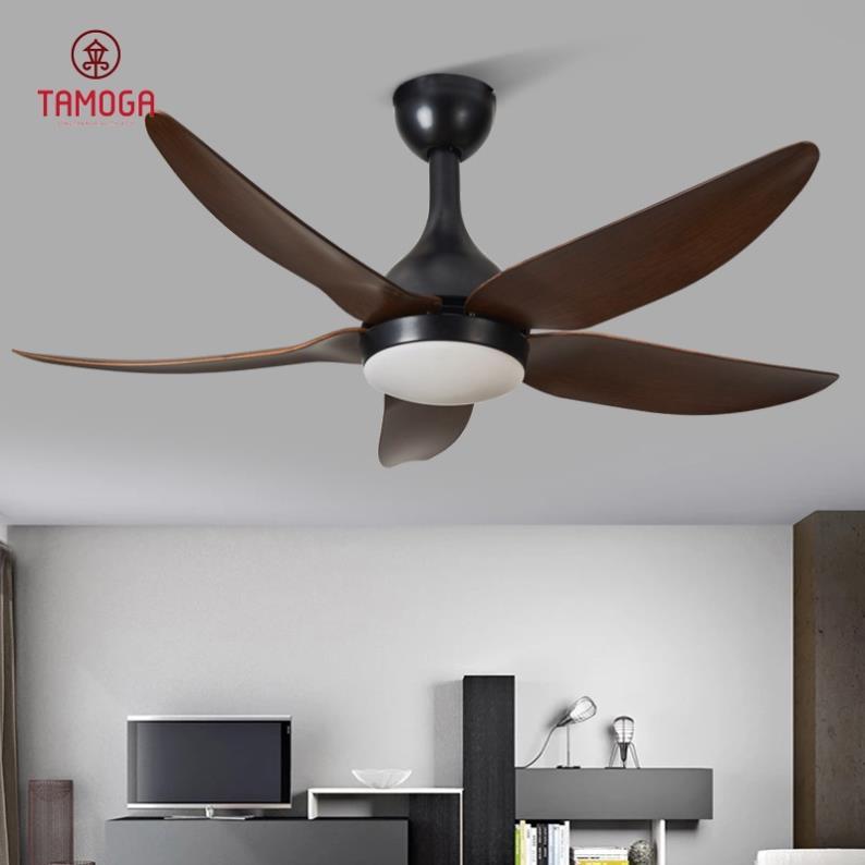 Đèn trần phòng khách 5 cánh gỗ