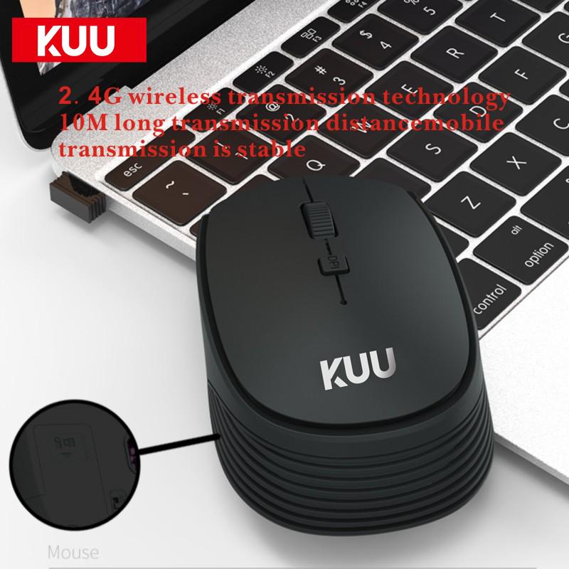 KUKU Êm Chuột Không Dây Cho Máy Tính Laptop Pro Game 4 Nút 1600DPI Bật Lửa Thiết Im Lặng Xách Tay Bluetooth