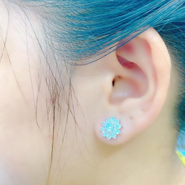 Bông tai đá mạ bạch kim RCLN