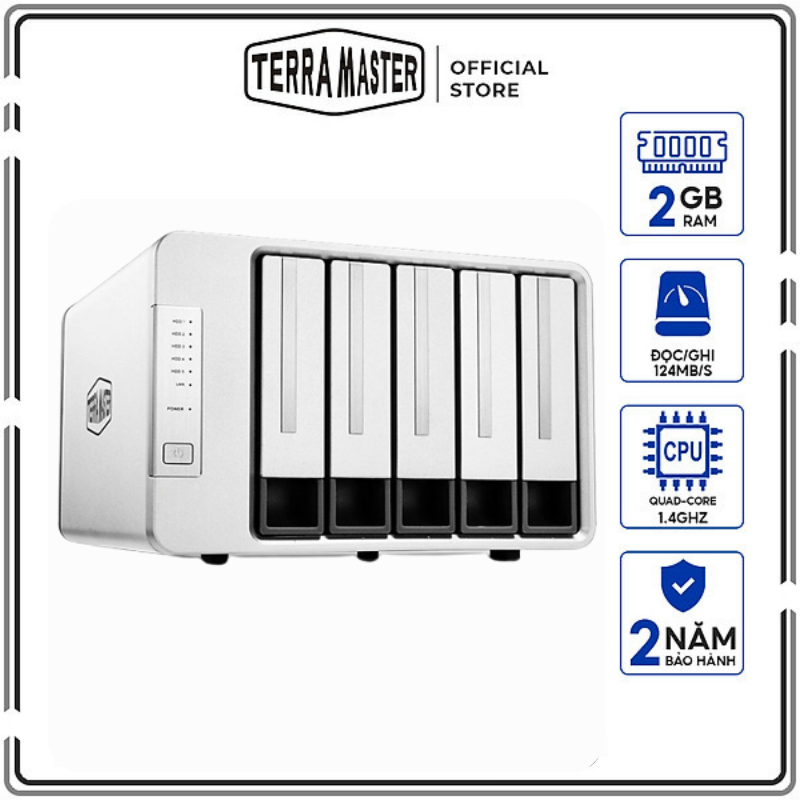 Ổ cứng mạng TerraMaster F5-221 Dual-Core - 4 Khay ổ cứng Hàng chính hãng