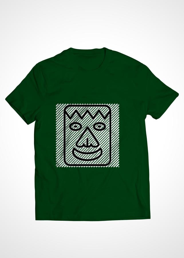 Áo thun cặp đôi Cotton màu xanh rêu in hình mẫu 25
