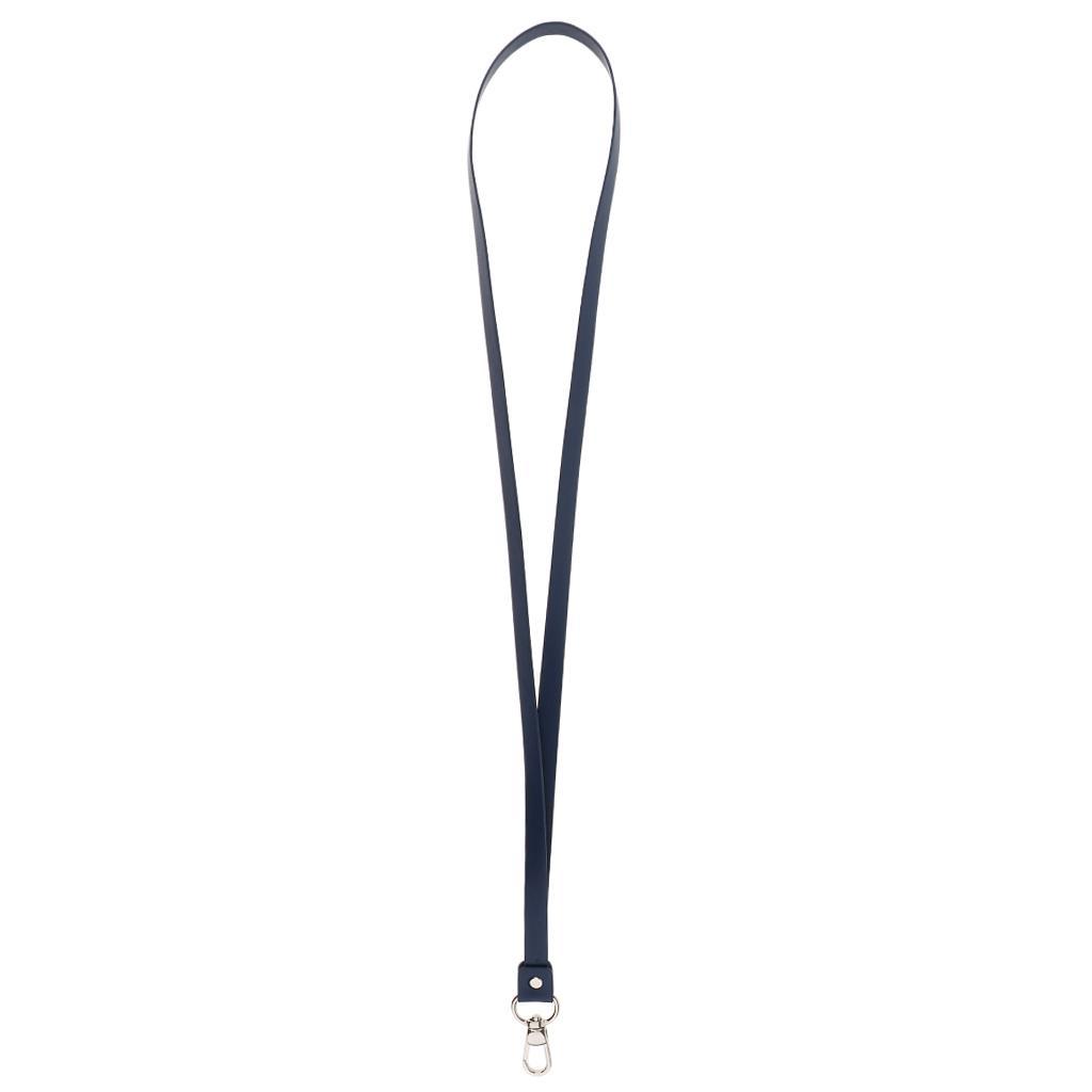 3-5pack PU Leather Neck Strap Lanyard Metal Clips for ID Cards Badges Blue