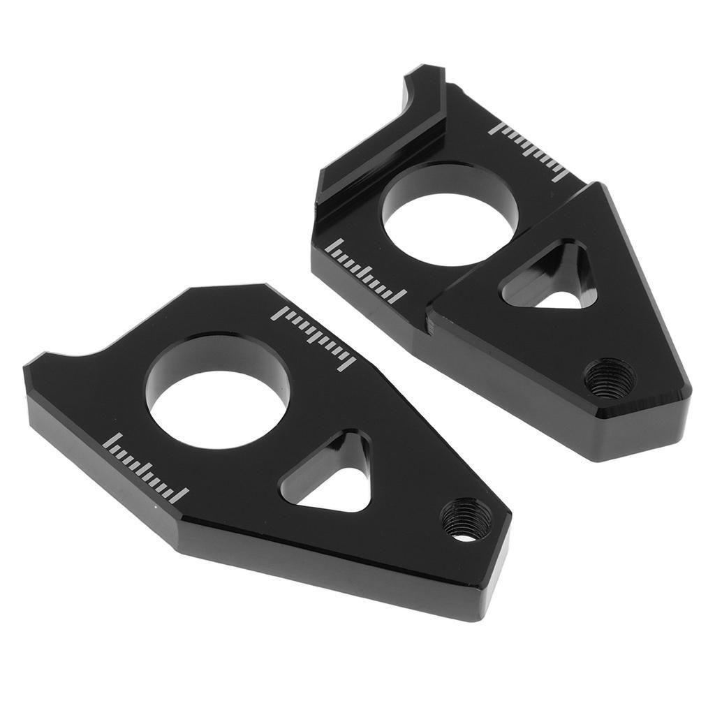 Motorcycle Rear Axle Chain Adjuster For YAMAHATMAX530    Black