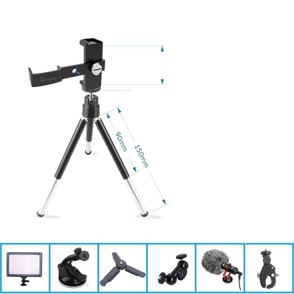 Tripod Mount Bracket Phone Holder Clip For    Pocket Gimbal Cameras