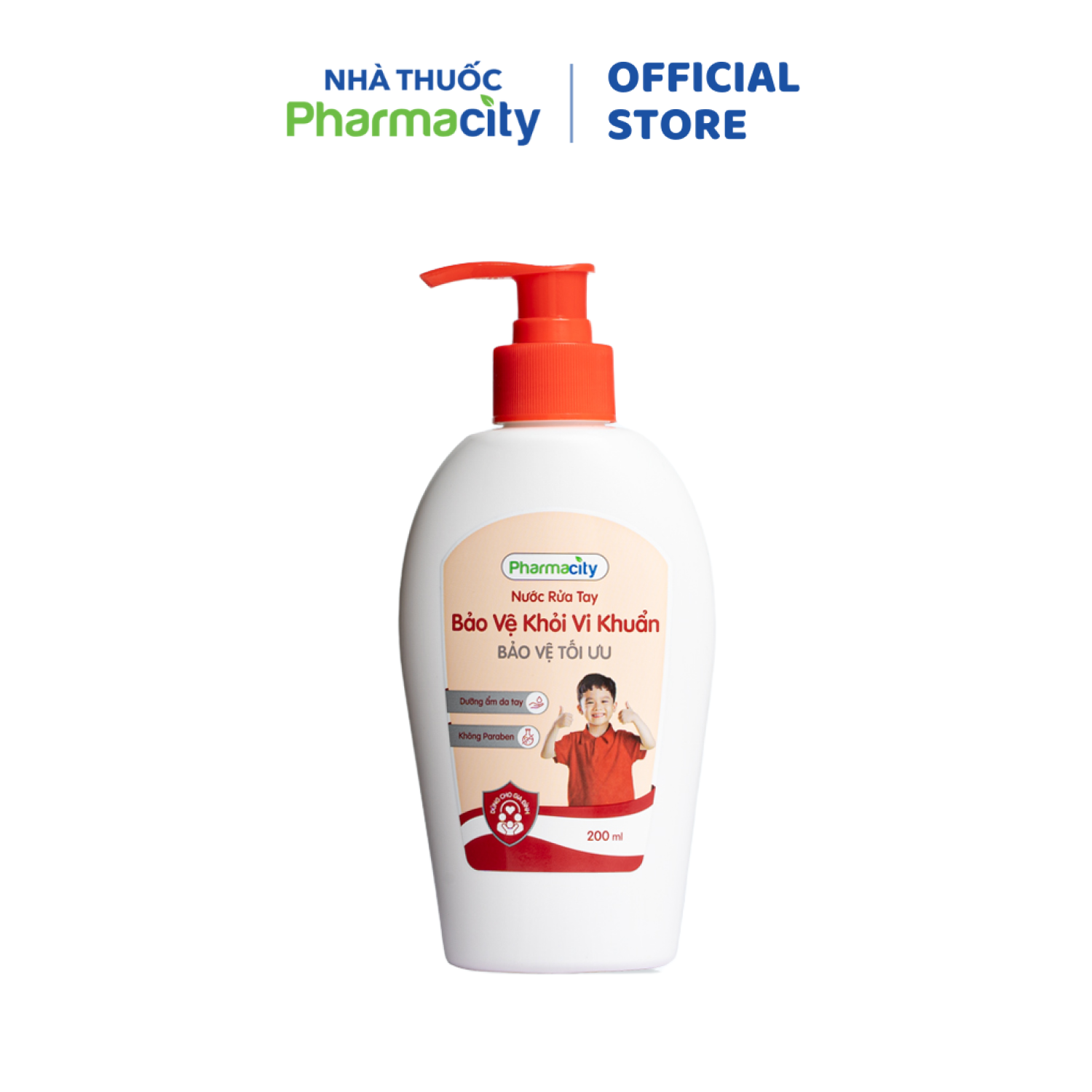 Nước rửa tay Pharmacity bảo vệ tối ưu (Chai 200ml) - New