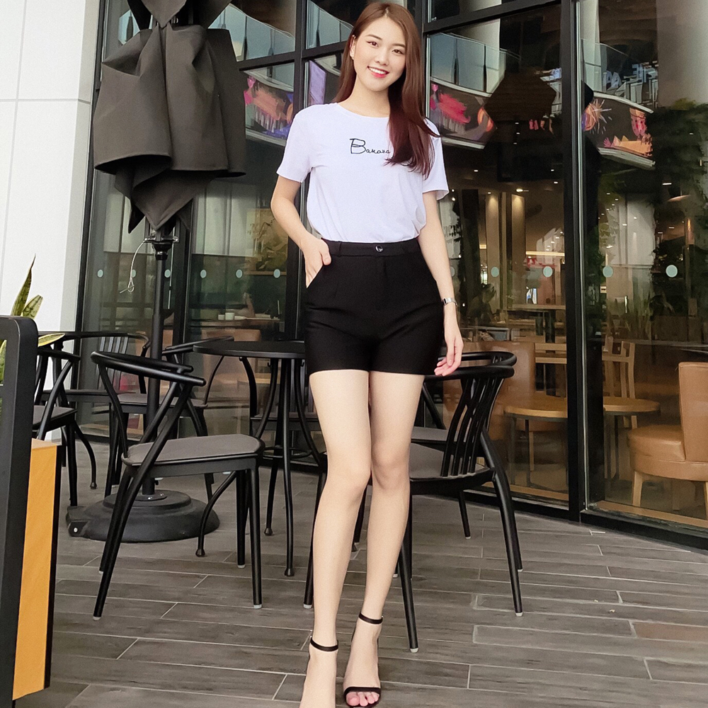 Quần short nữ Blue Chic cạp cao đùi ngắn chất vải Umi Hàn cao cấp co giãn tôn dáng đồ mặc nhà