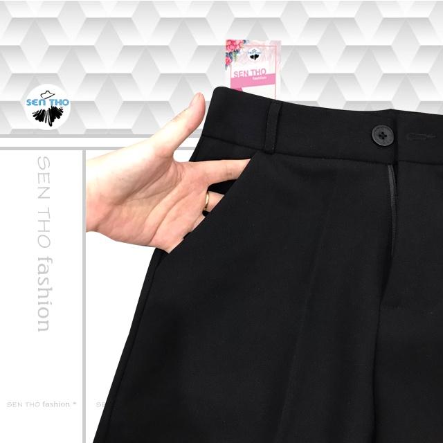 Quần Suông Nữ Công Sở Ống Rộng, Quần Culottes Có Khóa Kéo Siêu Xinh Mặc Chân Dài Miên Man Chất Vải Dày Dặn