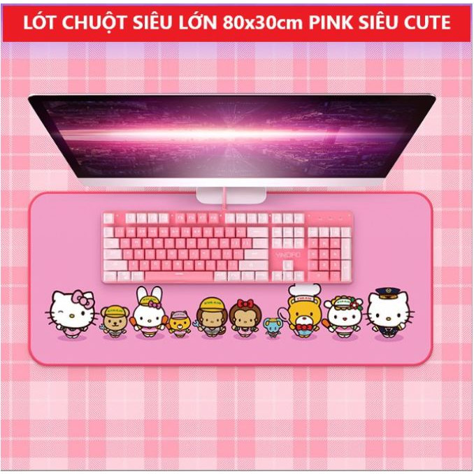 Lót Chuột Game Siêu Lớn 800x300mm Màu Hồng Siêu Đẹp, Bàn Di Pad Gaming Dùng Kê Cả Bộ Bàn Phím