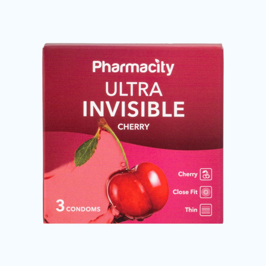 Bao Cao Su Pharmacity Ultra Invisible Cherry (Hộp 3 cái)