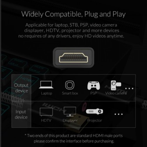 Cáp Nối HDMI V2.0 Màu Đen ORICO HD501 - Hàng Chính Hãng