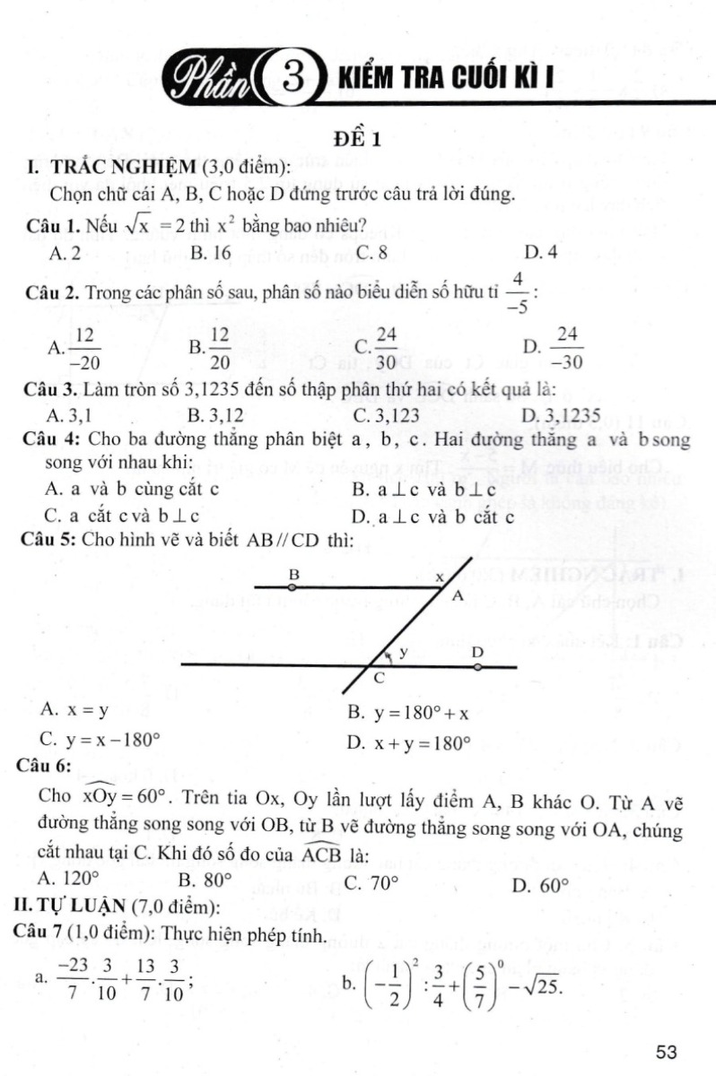 Sách tham khảo- Bộ Đề Kiểm Tra Toán 7 _HA