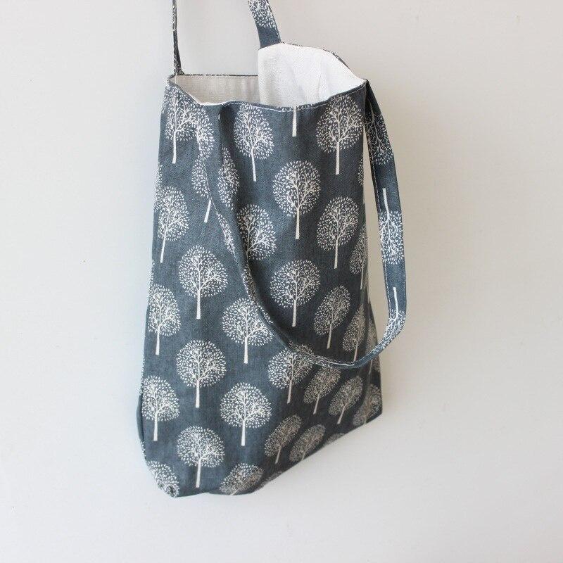 1pc Handmade Linen Bag Shoulder Bag Travel Storage Bag Portable Tote Bag