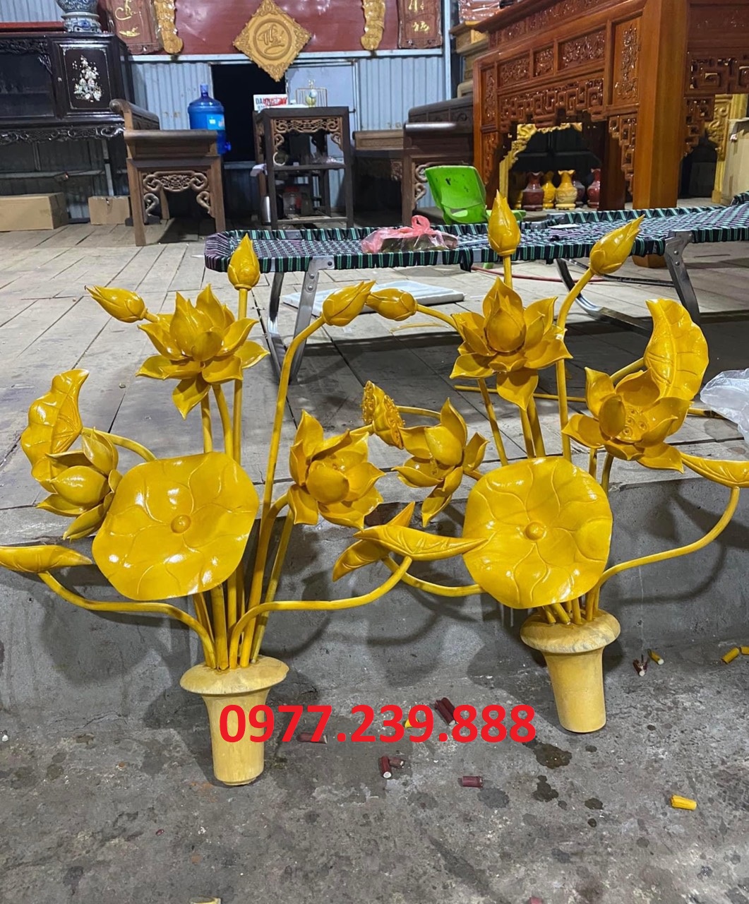 Hoa sen gỗ mít 11 cành