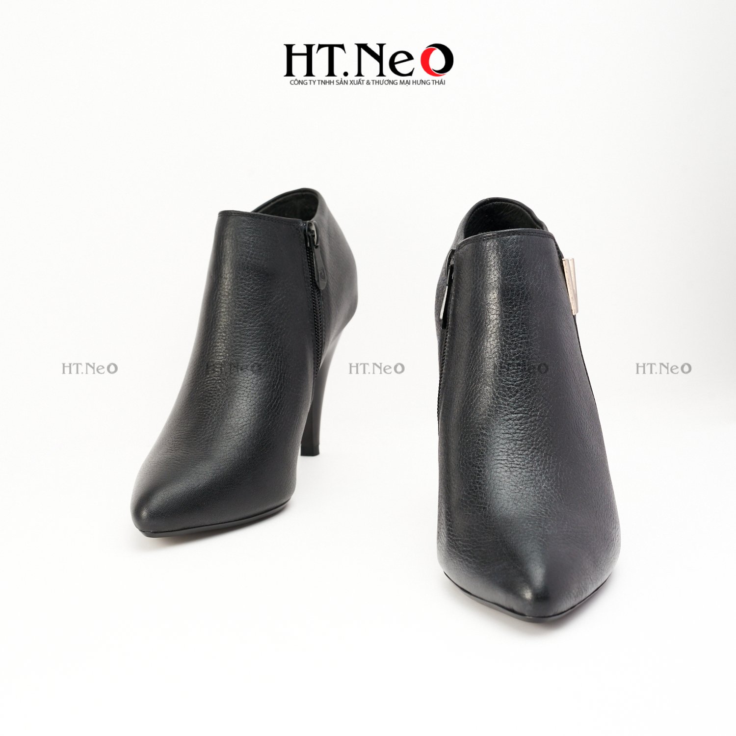 Bốt nữ cổ lửng BN20 Ht.Neo Làm Từ Da Bò Nguyên Miếng, Càng Dùng Càng Bóng, Gót Trụ Cao Đến 7cm Cực Sang Chảnh