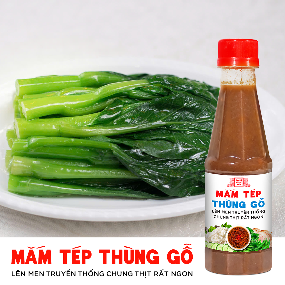 Mắm tép thùng gỗ Làng Chài Xưa chưng thịt rất ngon, lên men truyền thống chai 260g
