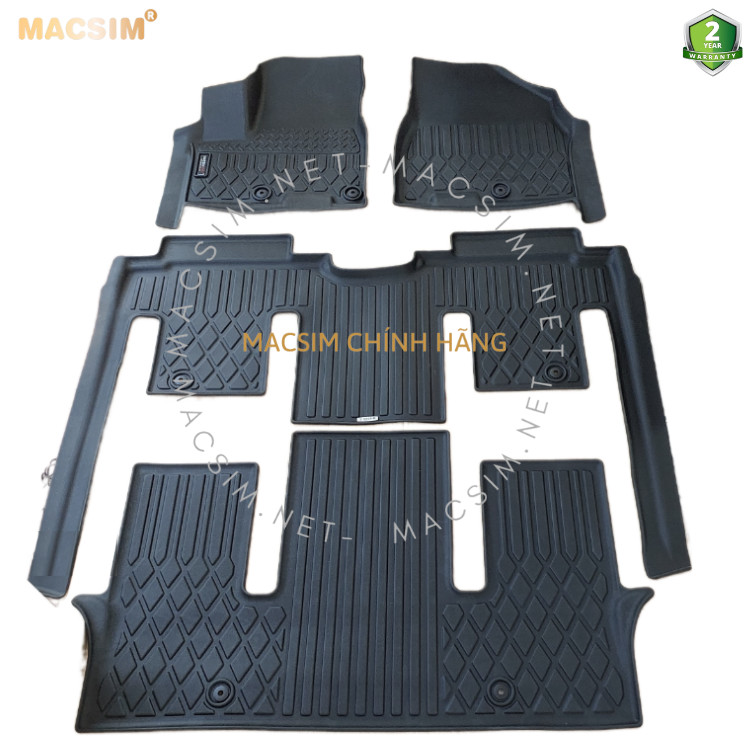 Thảm lót sàn xe ô tô Kia sedona ( 3 hàng ghế) Nhãn hiệu Macsim chất liệu nhựa TPE cao cấp màu đen