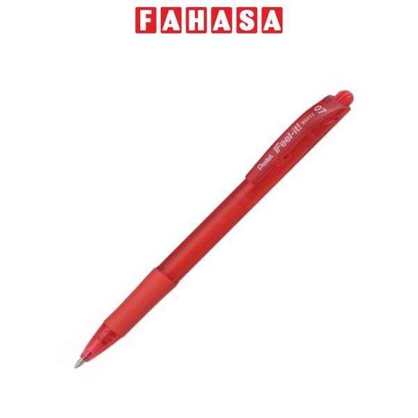 Bút Bi Bấm 0.7 mm - Pentel BX417_B - Mực Đỏ