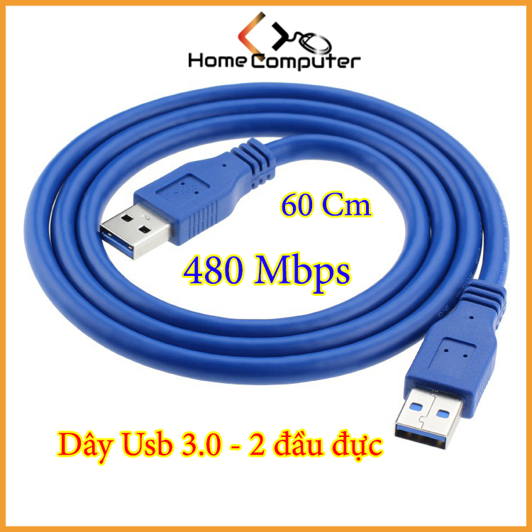 Dây Nối USB 3.0 - 2 Đầu Đực 60cm Truyền Tín Hiệu Lên Tới 480Mbps