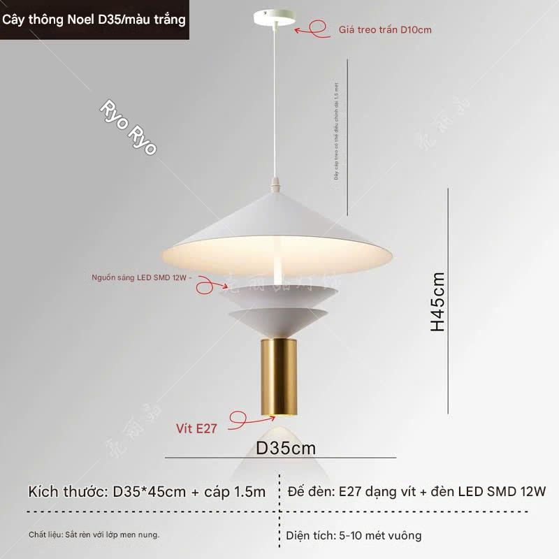 Đèn thả decor phòng khách phòng ngủ quán cafe D36cm 3 màu trang trí trần đẹp NHIEUTANG BH 24 tháng