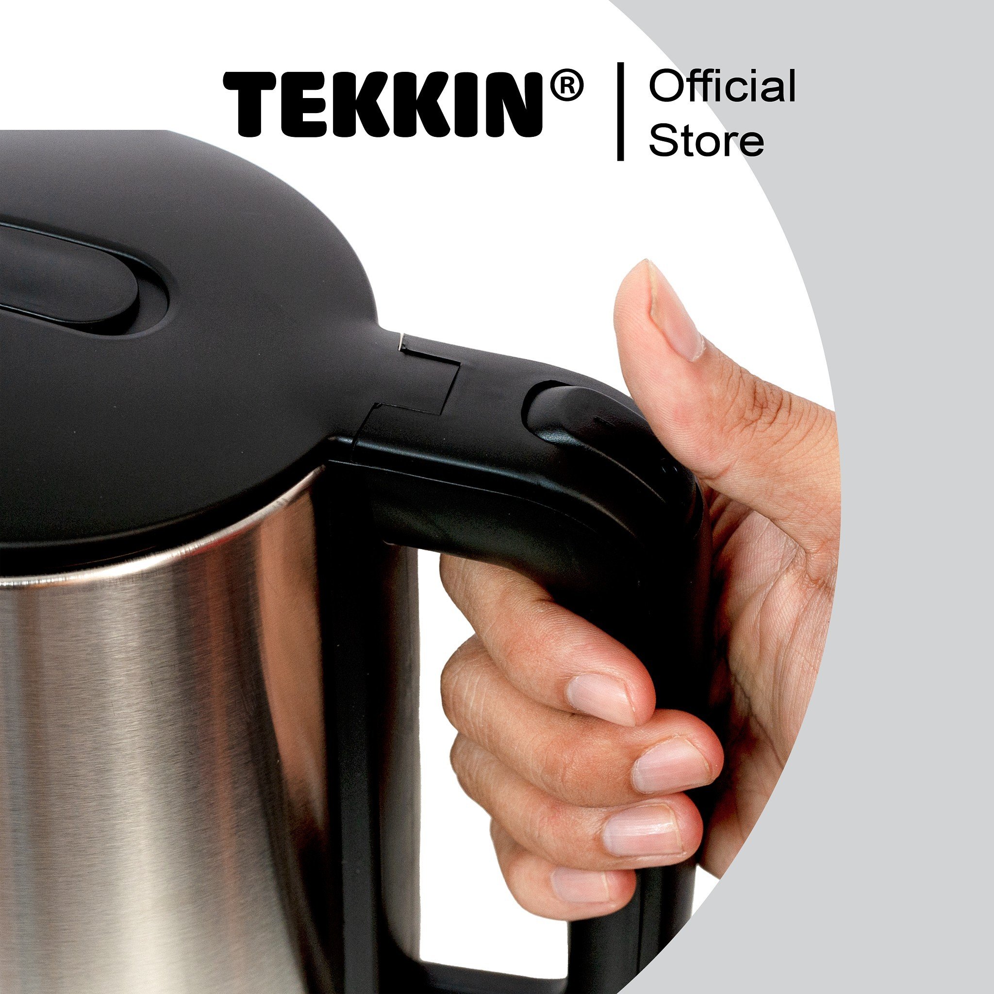 Ấm siêu tốc inox tự ngắt TEKKIN TI-2848 dung tích lớn 2.3L (dung tích sử dụng 1.8L) 1500W bảo hành 12 tháng - hàng nhập khẩu