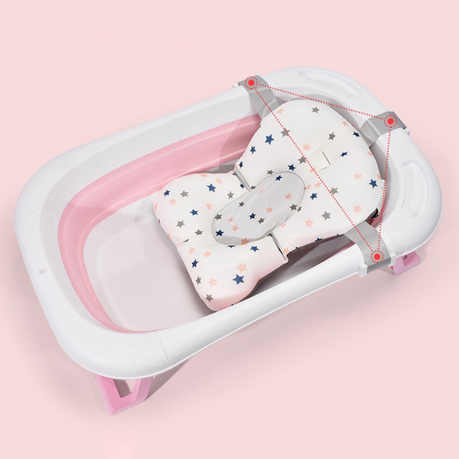 Anti-Slip Baby Bath Support Seat Soft Baby Bath Pillow for 0-6 Months