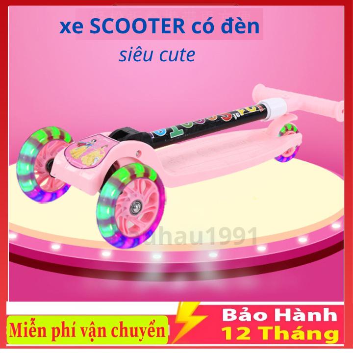 XE TRƯỢT SCOOTER 3 BÁNH PHÁT SÁNG CHO BÉ ,CÂN NẶNG TỪ 10-30 KG THOẢI MÁI- HÀNG LOẠI 1 CHẮC CHẮN, BẢO HÀNH 12 THÁNG